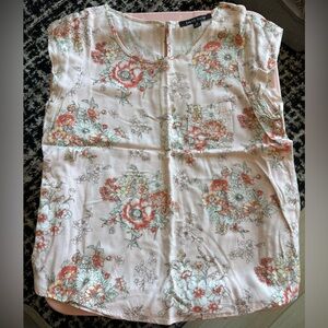 Sweet Rain Orange and Cream Floral Top